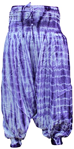 SHOPOHOLIC FASHION Hippie bunt Batik Baggy Haremshose, locker sitzend Hose - LILA Mix Batik, One Size von SHOPOHOLIC FASHION