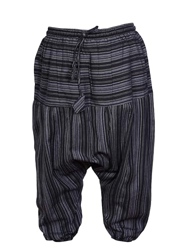 SHOPOHOLIC FASHION Kinder Hippie Harem Locker Boho Hose Hippy Bunt Kinder Retro Bequem Hose - Schwarz, XXX-Large von SHOPOHOLIC FASHION