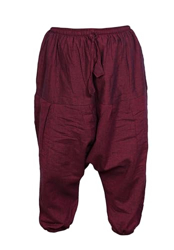 SHOPOHOLIC FASHION Kinder Hippie Harem Locker Boho Hose Hippy Bunt Kinder Retro Bequem Hose - einfarbig Maroon, XX-Large von SHOPOHOLIC FASHION