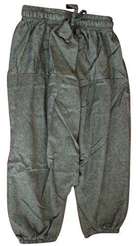 SHOPOHOLIC FASHION Kinder Hippie Harem Locker Boho Hose Hippy Bunt Kinder Retro Bequem Hose - einfarbig grün, XX-Large von SHOPOHOLIC FASHION