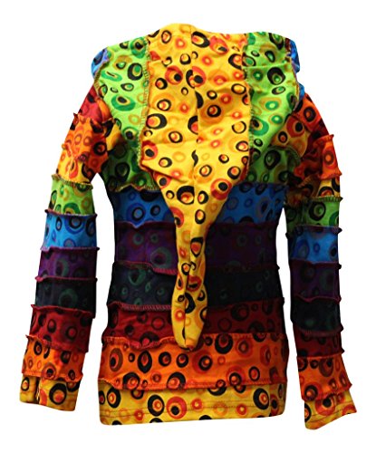 SHOPOHOLIC FASHION Kinder Pixie Bunt Hippie Gestreift Kapuzenpulli Hippy Boho Kinder Jacke Sweatshirt - Blasen, Small von SHOPOHOLIC FASHION