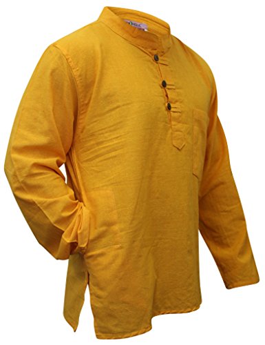 SHOPOHOLIC FASHION leicht Hippie Festival Großvater Shirt - Gelb, X-Large von SHOPOHOLIC FASHION