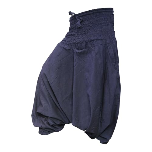 SHOPOHOLIC FASHION einfarbig locker sitzend Haremshose Aladdin Hippie Hose, Einfarbig Blau Blau von SHOPOHOLIC FASHION