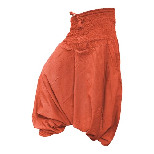 SHOPOHOLIC FASHION einfarbig locker sitzend Haremshose Aladdin Hippie Hose, Einfarbig Orange Orange von SHOPOHOLIC FASHION