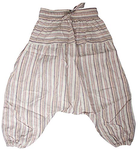 Shopoholic Fashion, Kinder-Hose im Boho-/Hippie-Stil, Bequeme, farbenfrohe Retro-Hose Gr. 3XL, hellgrau von SHOPOHOLIC FASHION