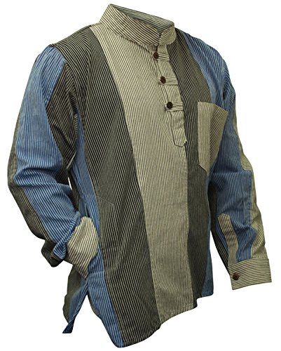 Shopoholic Fashion Herren-Shirt, Hippie, Großvater-Shirt, bunt gestreift Gr. 58, multi von SHOPOHOLIC FASHION