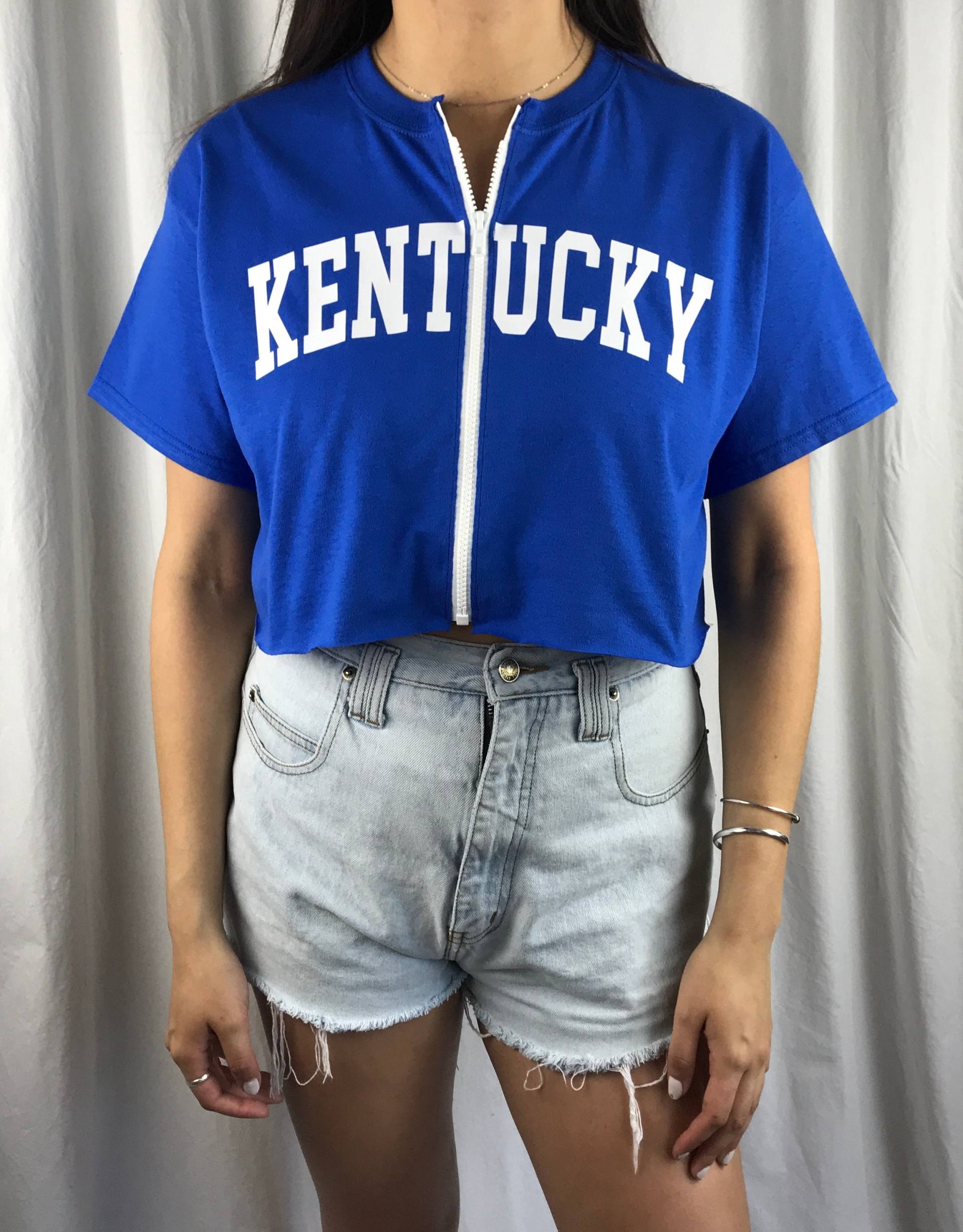 Universität Von Kentucky Kurzes T-Shirt Mit Reißverschluss von SHOPONEVINTAGE