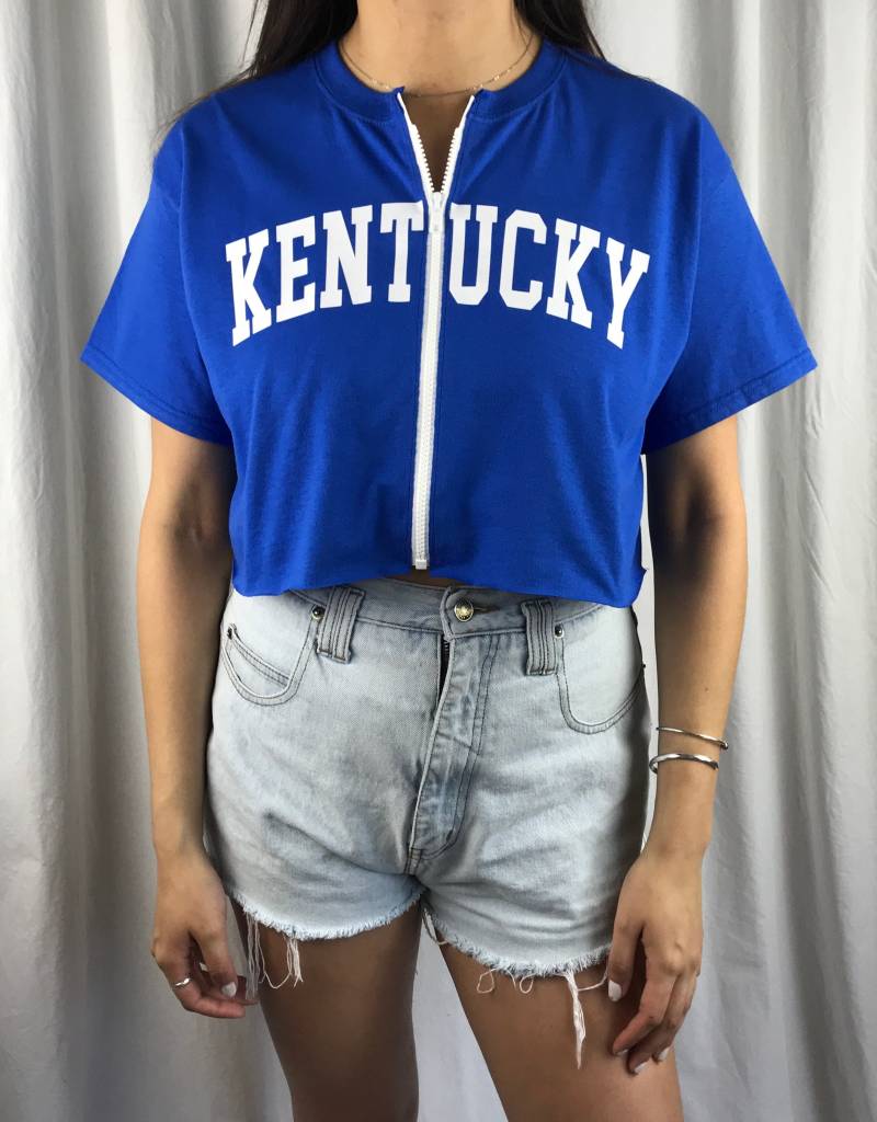 Universität Von Kentucky Kurzes T-Shirt Mit Reißverschluss von SHOPONEVINTAGE