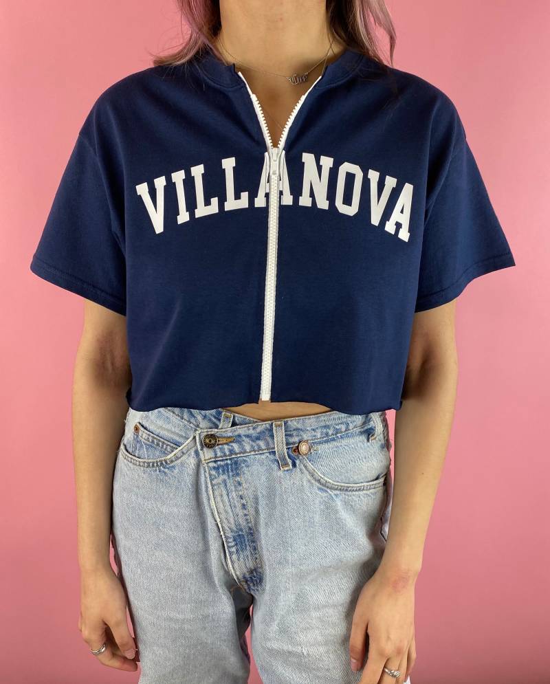 Villanova Universität Kurz-T-Shirt Mit Reißverschluss von SHOPONEVINTAGE