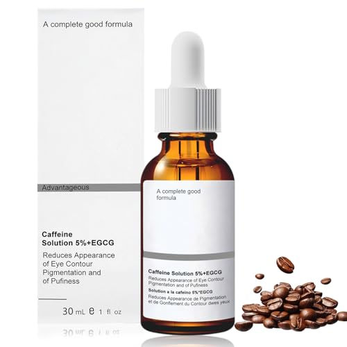 Caffeine Solution 5% + Egcg, Caffeine Solution Eye Cream, Augenserum Gegen Falten und Augenringe, Reduziert Fältchen, Augenringe und Geschwollene Augen Geeignet für Männer und Frauen, 30ml von SHOPPGO