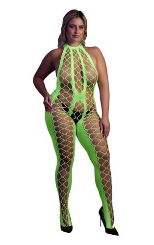 SHOTS Bodystocking-OU835GLOOSX Neongrün XL/XXXXL von SHOTS