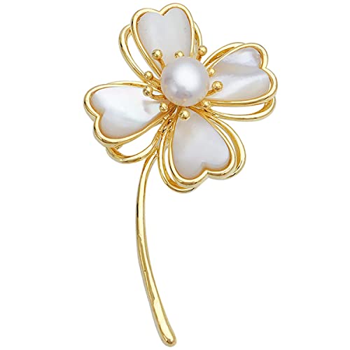 Hochzeit Brosche Pin Mutter von vierblättrigen Kleeblatt Brosche Pin Schmuck - Süßwasserblätter Zweige Anhänger Pin von SHOUKAII