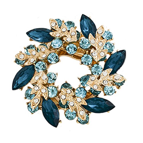 Strass-Brosche for Damen, modische Damen-Brosche mit Strass-Blumenstrauß, Brosche for Schal, Tasche, Schmuck, Charm-Schal-Clip for Damenschmuck, DIY-Hochzeitssträuße, Bankett-Set (Color : Light Blue von SHOUKAII