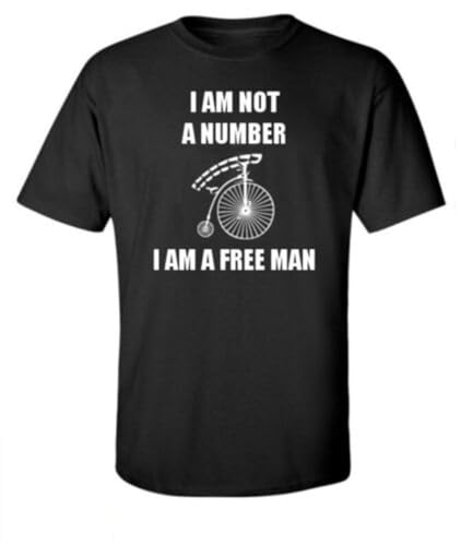 I am not a Number I am a Free Man T-Shirt Inspired by The Prisoner Retro Cult TV Black XL von SHOUZUREN