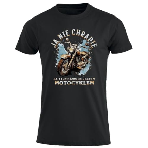 SHOUZUREN Ja Nie Chrapie Ja Snie Ze Jestem Motocyklem Polska Koszulka dla Motocyklisty Black XL von SHOUZUREN