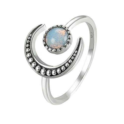 SHOWERORO 1 Stück Verstellbarer Chic Mondsteinring für Damen Eleganter Schmuck mit Mond Hautfreundliches Material für SHOWERORO 1 Stück Verstellbarer Chic Mondsteinring für Damen Eleganter Schmuck mit Mond Hautfreundliches Material für von SHOWERORO