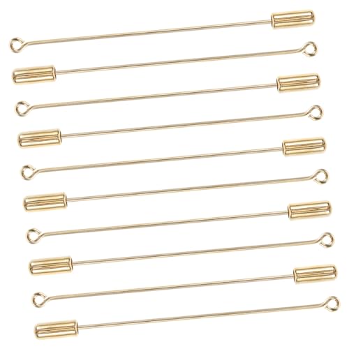 SHOWERORO 10 Stück Broschennadeln aus Metall Lange Sicherheitsnadeln mit Stopper Enden für DIY Schmuck Anstecknadeln und Kreative Handwerksprojekte von SHOWERORO
