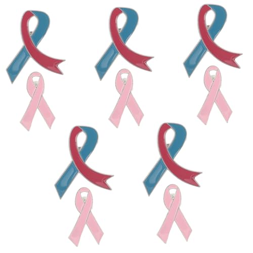SHOWERORO 10 Stück Fürsorge für Frauenbrosche Brosche Pin für Frauen Wohltätigkeitsstift Bewusstseinsband-Brosche Bewusstsein Reversnadel Bewusstseinsbandstift Zinklegierung von SHOWERORO