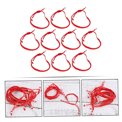 SHOWERORO 10 Stück Teiliges Handgefertigtes Rotes Schnurarmband Geflochtene Kordelarmbänder Modische Freundschaftsarmbänder für Damen und Herren Vielseitiger Schmuck für Geburtstag und von SHOWERORO