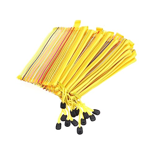 SHOWERORO 12 Stück Nylon Netz Aufbewahrungstasche Mit Reißverschluss Regenbogenstreifen 22,5x11,5cm Leicht Bunte Kosmetik Und Reisetasche Für Bürobedarf Und Make up Zubehör von SHOWERORO