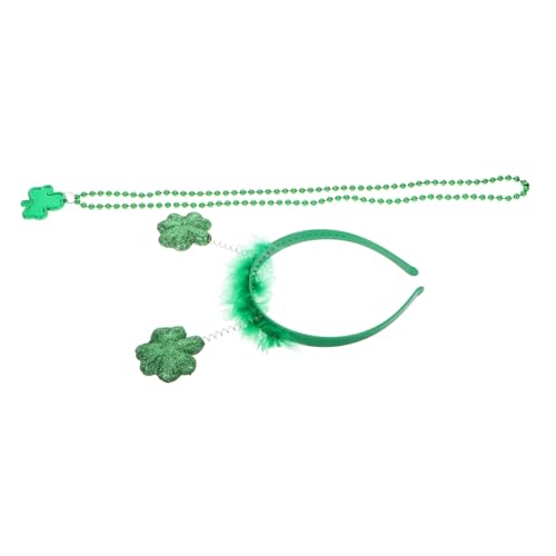 SHOWERORO 1satz Teiliges Set Von Patrick Day Accessoires Schaumstoff Shamrock Stirnband Und Perlenkette Für Irische Festivals Und Feierlichkeiten Für Party von SHOWERORO