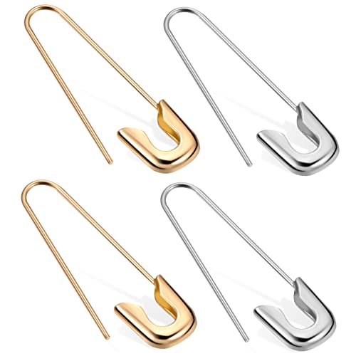 SHOWERORO 2 Paare Sichere Sicherheitsnadeln Ohrstecker Silber und Gold Kreatives Design für Damen für und Alltag Langlebig und SHOWERORO 2 Paare Sichere Sicherheitsnadeln Ohrstecker Silber und Gold Kreatives Design für Damen für und Alltag Langlebig und von SHOWERORO
