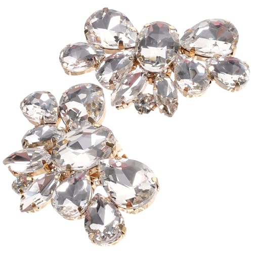 SHOWERORO 2 Stck Teiliges Abnehmbare Strass Schuhclips Schuhschmuck Hochzeit Party Damen Schuhdekoration Elegant Langlebig Einfache Befestigung von SHOWERORO