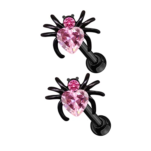 SHOWERORO 2 Stück Gothic Halloween Spinnen Ohrstecker mit Strass Tier Schmuck für Frauen Tier Ohrringe Passende Party Accessoires von SHOWERORO