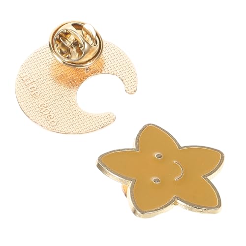 SHOWERORO 2 Stück Japanische Broschen Stern Mond Anstecknadeln aus Robustem Zinklegierung Sicherer Verschluss Vielseitig für Jacken Hüte Rucksäcke Niedlicher Japanischer Stil Modisches von SHOWERORO