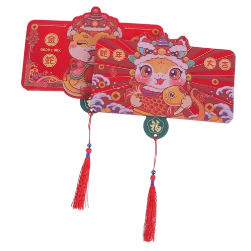SHOWERORO 2 Stück Rote Umschläge Zum Jahr Der Schlange 2025 Geldhalter Zum Chinesischen Neujahrsfest Rote Taschen Für Hochzeit Und Feier von SHOWERORO