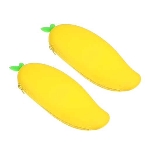 SHOWERORO 2st Mäppchen Neuheit Stifttasche Studenten-stifttasche Etui Schreibwarentaschenhalter Aufbewahrung Von Malstiften Tragbarer Stifthalter Stifttaschen Kieselgel Yellow von SHOWERORO