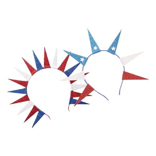 SHOWERORO 2stücke Stirnbandstatue Sternen Patriotisches Stirnband Für Wahlveranstaltungen Und Nationalfeiertage Bequeme Und Langlebiges Material von SHOWERORO