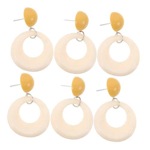 SHOWERORO 3 Paare Teiliges Geometrisches Ohrring Hohl Gefräste Runde Ohrstecker Leichte Statement Drop Ohrringe für Damen Vielseitig Kombinierbar zu Casual und Festlichen Anlässen von SHOWERORO