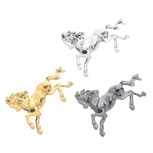 SHOWERORO 3 Stück Teiliges Chinesisches Pferde-broschen- Vintage Emaille Reversnadeln für Damen Herren Symbol für und Entschlossenheit Modischer Anstecker für Kleidung Rucksack Hüte von SHOWERORO