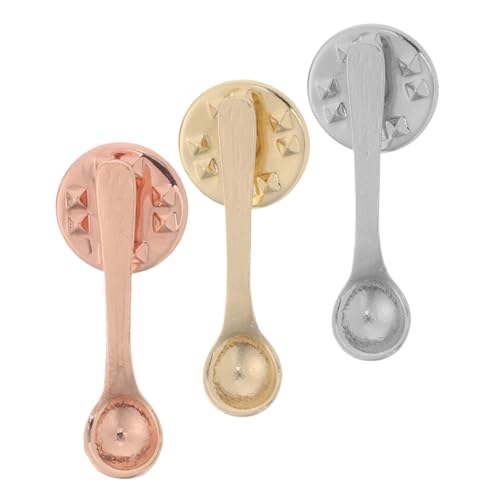 SHOWERORO 3 Stück Teiliges Kreatives Kaffeelöffel Broschen Legierung Niedliche Anstecknadeln für Cafés Restaurants Partys Einzigartiges Design für Rucksack Hut und Kleidung von SHOWERORO