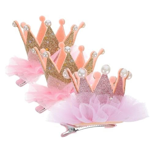 SHOWERORO 3stücke Haarschmuck Mädchen Krone Elastische Blumenkrone Kopfbedeckung Haarnadeln Für Mädchen Haarspangen Party Festival Alltag Zufällige Farbe von SHOWERORO