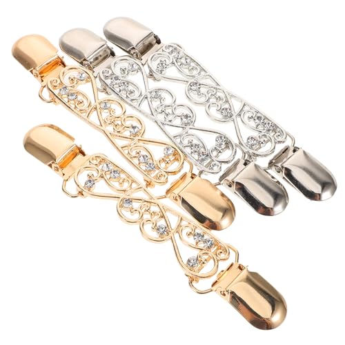 SHOWERORO 4 Stück Cardigan Clips mit Minimalistischem Hohldesign Schal und Strickjackenhalter für Damen Vielseitig Einfach zu Befestigen für Alltag Büro und Besondere Anlässe von SHOWERORO