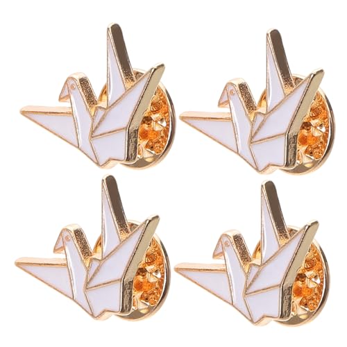 SHOWERORO 4 Stück Origami Broschen Cartoon Anstecknadeln für Damen Metall Anstecker Zinklegierung Dekorative Pins für Kleidung Accessoires Kreative Broschen Schmuck von SHOWERORO