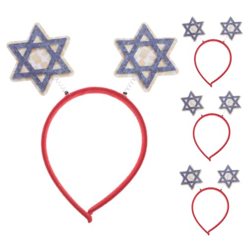SHOWERORO 4stücke Teiliges Hanukkah Party Mit Davidstern-haarreifen Festliche Dekoration Für Pessach Und Chanukka Foto-requisiten Für Unvergessliche Feiern von SHOWERORO