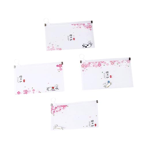 SHOWERORO 4stücke wasserdichte Cartoon Schreibwarentasche Für Studenten Aufbewahrungsclip Aus Hochwertigem Robust Und Langlebig Clip-reißverschluss-Design Bequemer Transport Und Einfacher von SHOWERORO