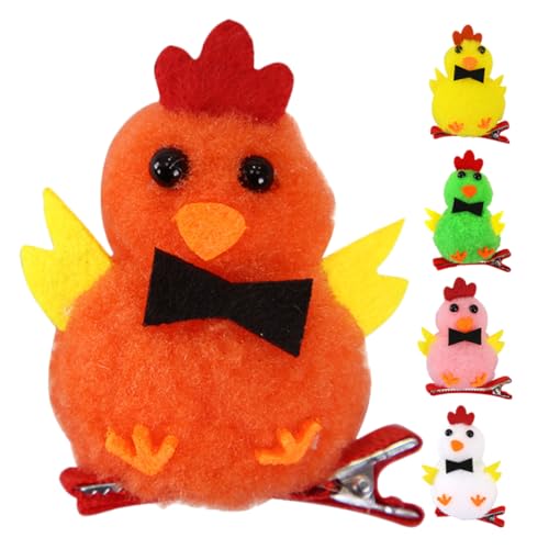 SHOWERORO 5 Stück Teiliges Bunte Plüsch Küken Haarspangen Weiche Leichte Haarklammern in Frühlingsfarben Niedliche Party Haaraccessoires für Frauen und Mädchen Passend für Oster Feiern und von SHOWERORO