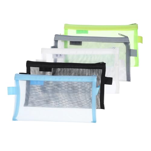 SHOWERORO 5St Schüler Zubehör schmink Tasche schminkbeutel Portable Pencil case Traveling Bag kosemtiktasche Valise de Voyage transparenter Organisator Mesh-Federmäppchen Schreibwarenhalter SHOWERORO 5St Schüler Zubehör schmink Tasche schminkbeutel Portable Pencil case Traveling Bag kosemtiktasche Valise de Voyage transparenter Organisator Mesh-Federmäppchen Schreibwarenhalter von SHOWERORO