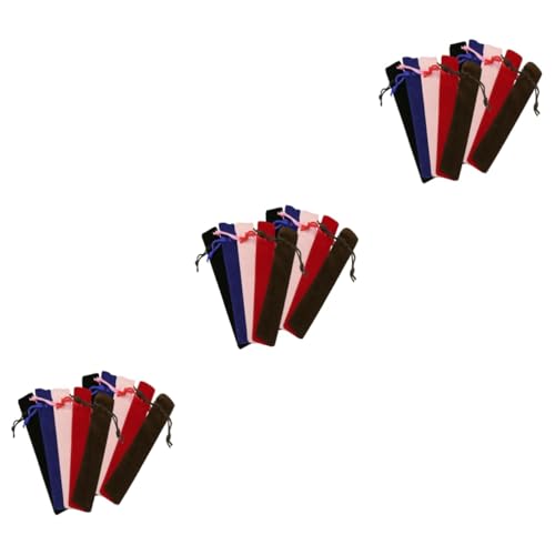 SHOWERORO 3 Sets Flanell-stiftetasche Federmäppchen Stifttasche Für Zuhause Büro Schule Kordelzug Aufbewahrungstasche Für Schreibwaren 5 Farben 20 Stück * 3 von SHOWERORO