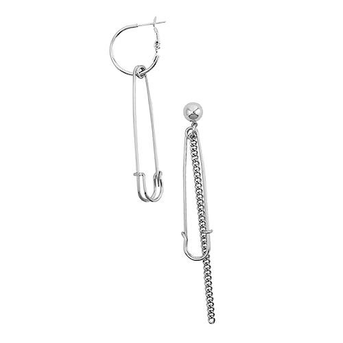 SHOWERORO Asymmetrische Silbernadeln Ohrringe Metallkette Retro Punk Stil Leichte Dangle Vintage Ohrschmuck für Party Alltag SHOWERORO Asymmetrische Silbernadeln Ohrringe Metallkette Retro Punk Stil Leichte Dangle Vintage Ohrschmuck für Party Alltag von SHOWERORO