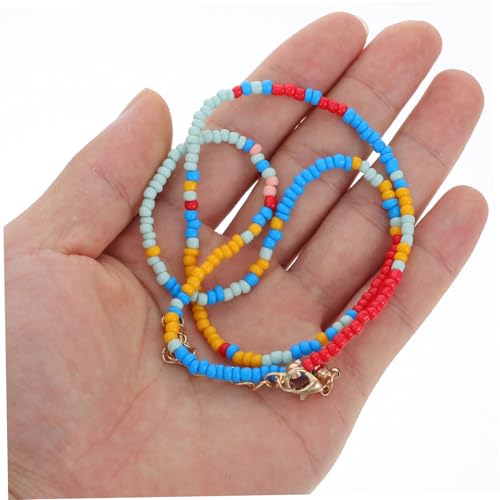 SHOWERORO Boho Perlenkette Damen Leichte Clavicle Kette mit Ethno Anhänger Strandkette für Sommer Urlaub Langlebiger Legierung von SHOWERORO