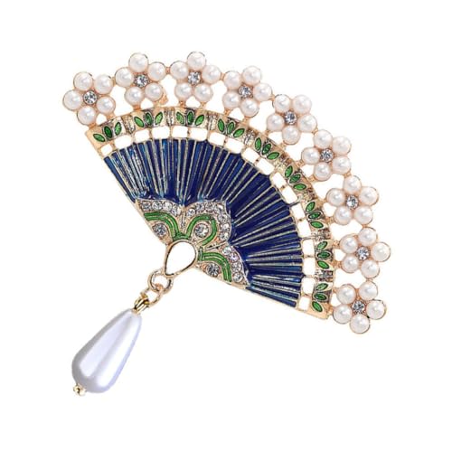SHOWERORO Chinesische Stil Brosche Retro Fächerform aus Hochwertiger Langlebige Damen Anstecknadel mit Elegantem Design Vielseitiger Schmuck zur Kleiderdekoration für Frauen von SHOWERORO