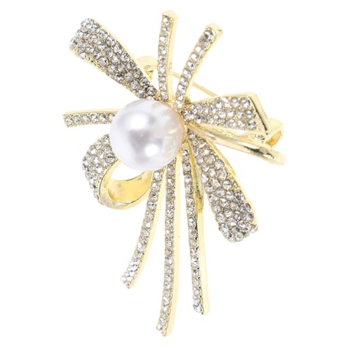 SHOWERORO Damen Brosche mit Perlen und Strass Schleifen Anstecknadel für Kleidung und Rucksäcke Hochwertige Schmuckbrosche für Damen Handwerkskunst Vielseitig Einsetzbar von SHOWERORO