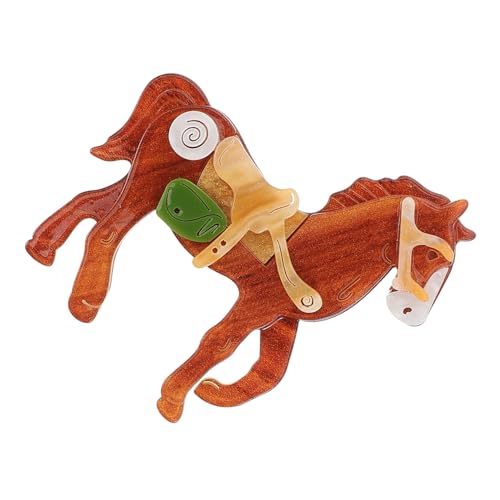 SHOWERORO Einzigartige Metall Pferdebrosche Damen Tier Anstecknadel Leicht Tragbar Vielseitig Für Kleidung Rucksack Schal Neujahrsfest Schmuck von SHOWERORO