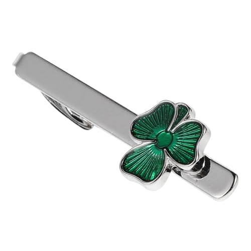 SHOWERORO Eleganter Shamrock Krawattenclip aus Langlebiger Legierung Irischer Glücksbringer Sicherer Halt für Herren Stilvolles Business Accessoire für St Patricks Day und Formelle Anlässe von SHOWERORO