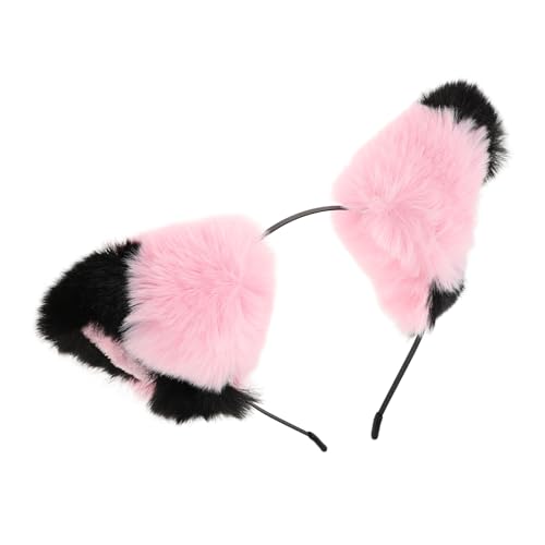 SHOWERORO Katzenohren Stirnband Mit Flauschigen Tierohren Haarreif Für Cosplay Fuchsohren Band Süßes Haarband Für Partykostüm Und Halloween Einheitsgröße Für Frauen Und Mädchen von SHOWERORO